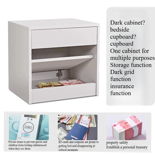 App or card lock bedside table Storage locker Chest of drawers concealed money safe side table mesa de noche bedroom Furniture